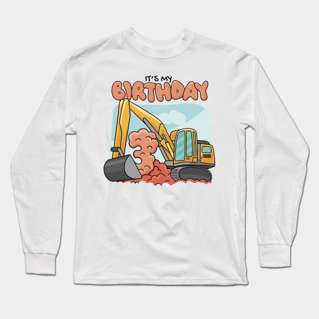 Excavator  P R t shirt Long Sleeve T-Shirt by LindenDesigns